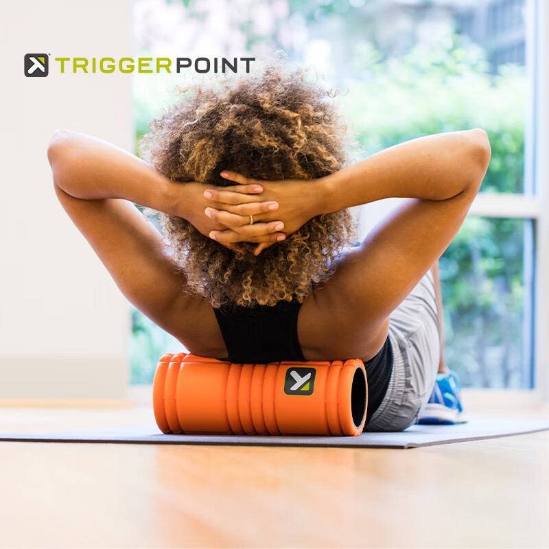 TRIGGERPOINT进口泡沫轴肌肉放松滚轴轮狼牙棒瘦小腿筋膜按摩棒运动健身瑜伽柱 橙色【约33cm空心款/软硬适中】