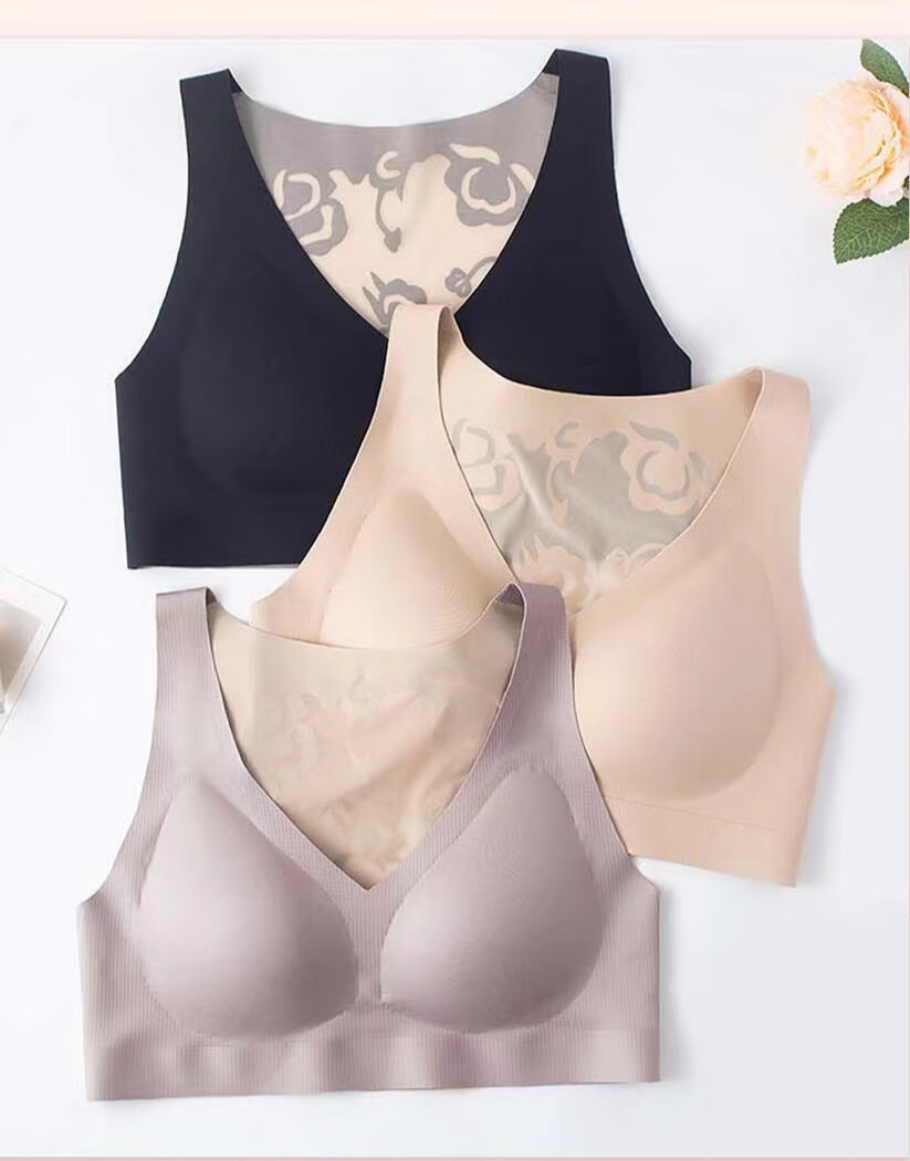花言乔女【商场同款】若曼莎8707通勤透气轻纱背心文胸抗菌内衣胸罩