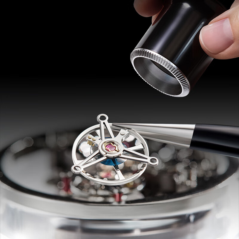 布加迪（BONEST GATTI）德国水晶陀飞轮机械防水夜光运动男士镂空腕表情人节送男友礼物 BG7002-G1银壳白面玻璃带