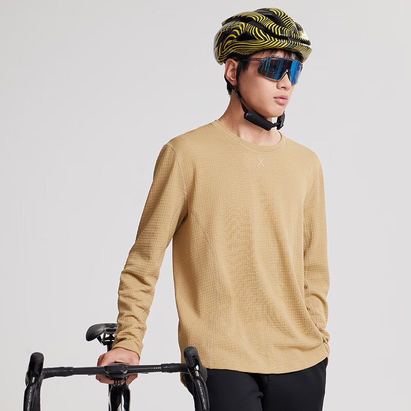 TAGX 探观鲸吸纱圆领保暖打底衫男早春新款速干抗菌修身户外运动卫衣上衣 礁石黑 XL