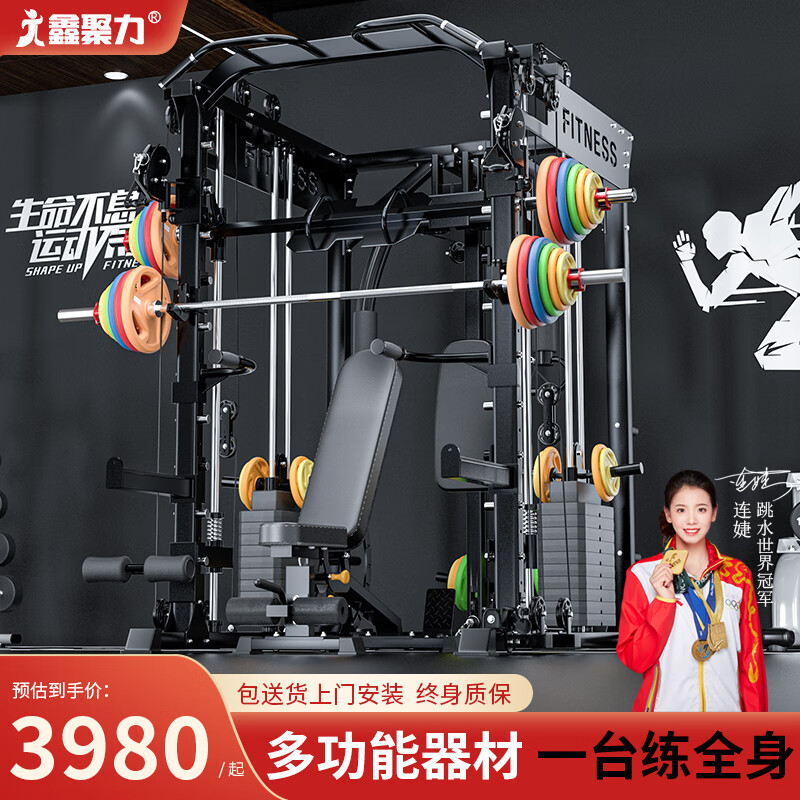 鑫聚力家用龍門架綜合訓(xùn)練器史密斯機(jī)健身器材多功能一體機(jī)飛鳥深蹲架 史密斯綜合訓(xùn)練器（裸機(jī)）