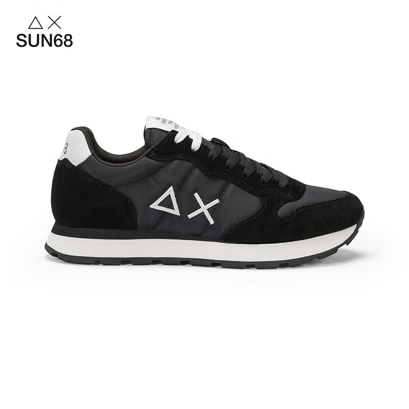 Sun68意大利时尚小众新款复古跑步鞋防滑耐磨透气男士休闲鞋春夏新品 Z35101-11 黑色 42