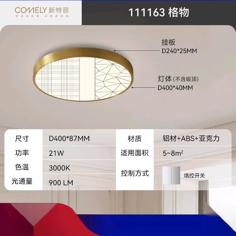 新特麗（COMELY）現(xiàn)代簡約吸頂燈走廊過道精致客廳燈輕奢餐廳燈具北歐書房臥室燈飾 40cm