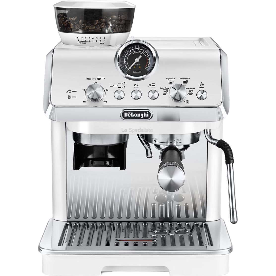 德龍(Delonghi)【平臺(tái)補(bǔ)貼】咖啡機(jī)EC9255.WI 白色 騎士系列意式家用半自動(dòng) 冷萃技術(shù) 研磨一體機(jī) 小型臺(tái)式