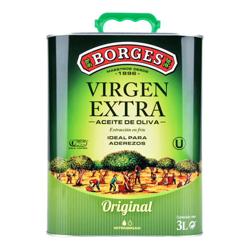 伯爵（BORGES）【保真橄榄油】西班牙原瓶进口食用油 橄榄油特级初榨3L铁听