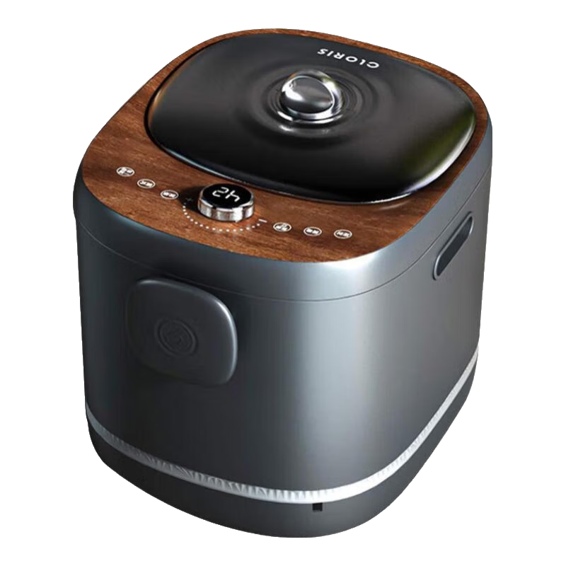 凯伦诗（CLORIS）【杀菌率99%】德国紫外线杀菌足浴盆 热灸暖膝泡脚桶 自动按摩高深桶电动加热洗脚盆 送父母礼物 【典雅黑】紫外线杀菌+专利刮痧+防漏电+双层桶壁