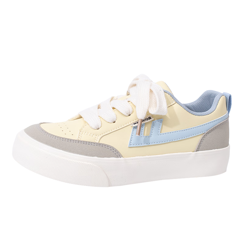 回力女鞋新款板鞋女厚底百搭小白鞋小眾休閑鞋子女 黃/灰/淺藍(lán) 35