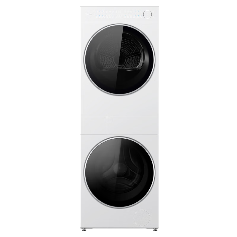 美的（Midea）洗烘套装 10KG滚筒洗衣机+变频热泵烘干机【清风明月2.0洗烘塔】MGH20A-W+AIR 纯平全嵌 国家补贴