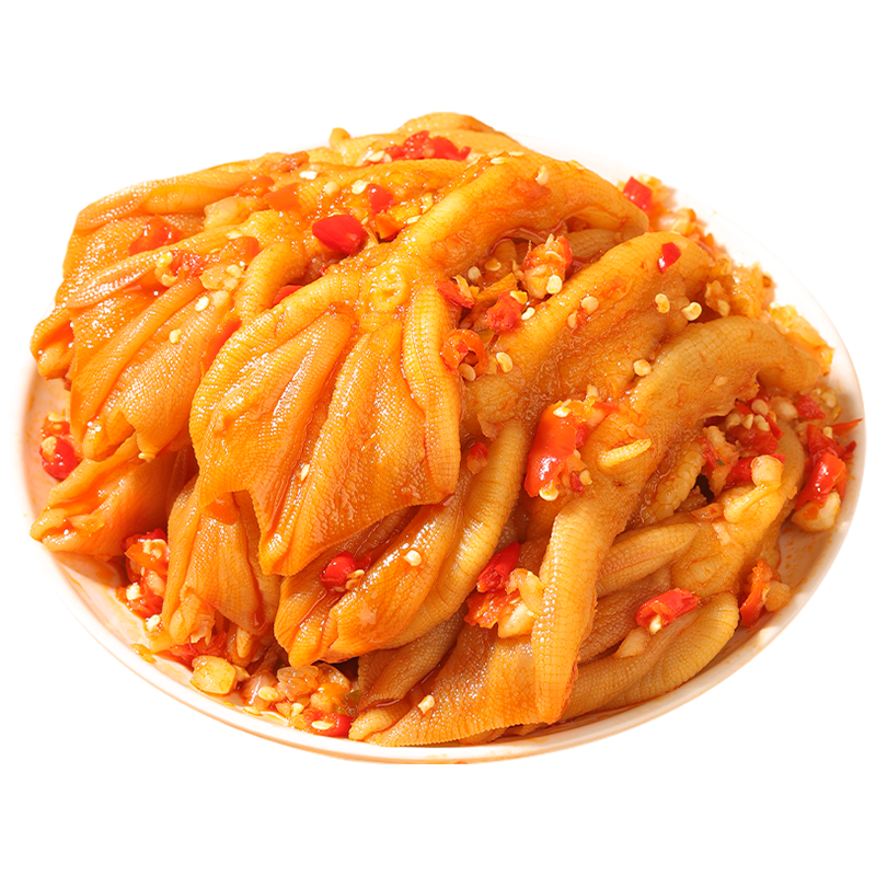 匠丫鮮生無(wú)骨鴨爪泰式酸辣味750g 休閑零食去骨鴨掌宵夜下酒菜 源頭直發(fā)