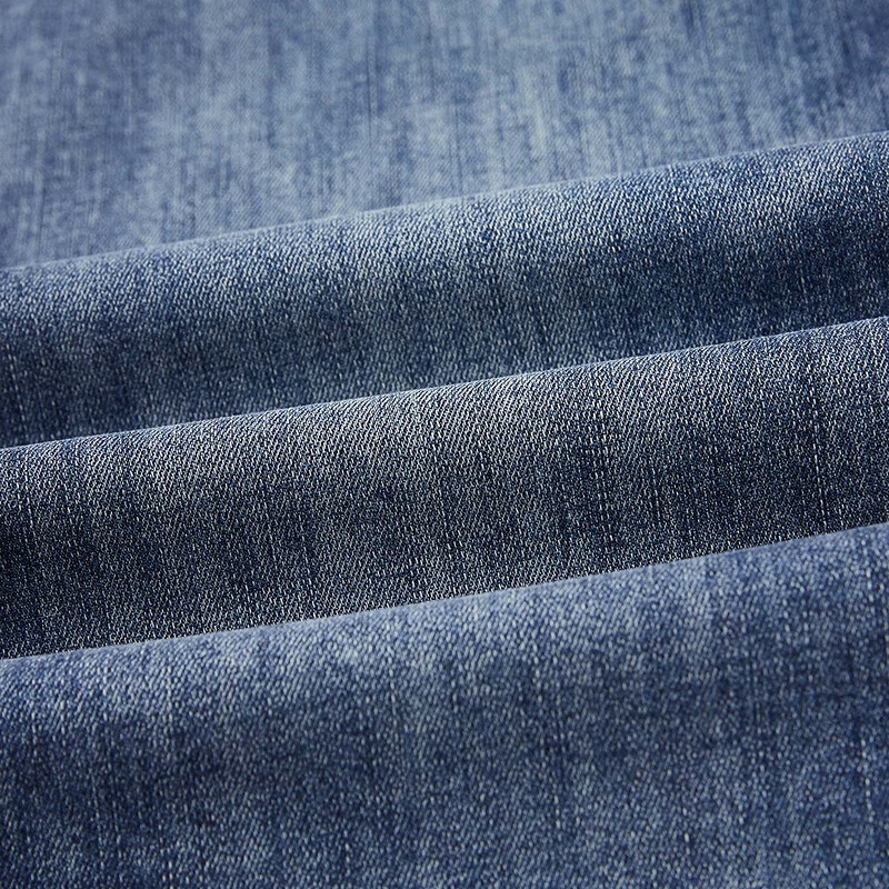 黑鲸时尚经典窄脚牛仔裤男男士裤子小直脚九分裤 牛仔蓝过渡色（中）06 L