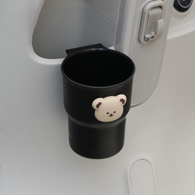 OEING電動車放奶茶收納架電動自行車杯托飲料固定架子飲料水壺瓶置物架 黑色小熊水杯架(加厚墊片/加大容量)