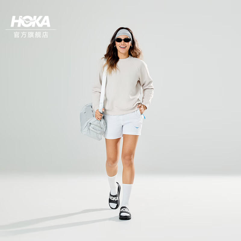 HOKA男女款夏季运动拖鞋ORA ATHLETIC SLIDE休闲舒适轻便耐磨新款 黑色/白色 42.5