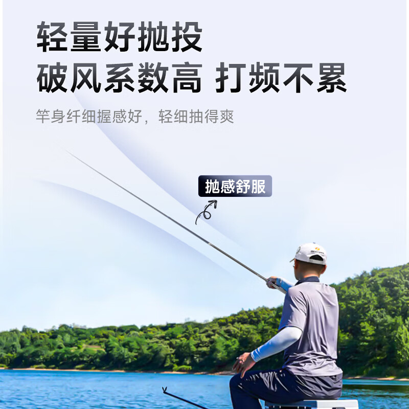 伽玛极轻X鱼竿小综合竿超轻硬碳素7.2米轻量手杆台钓鱼竿鲫鱼竿 7.2m 【3.5H极轻小综合】