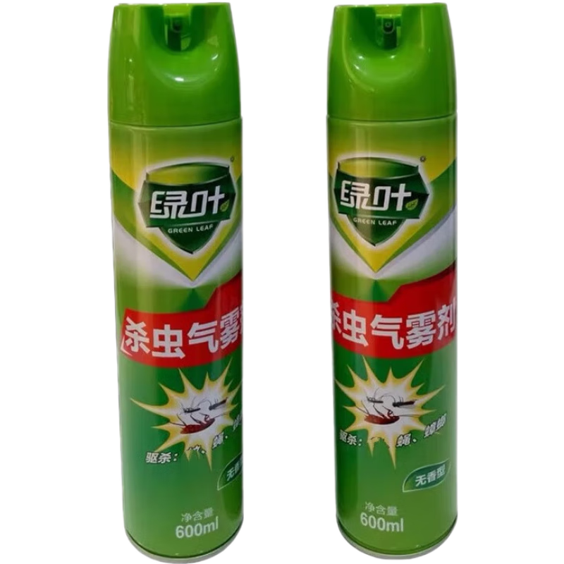 綠葉 殺蟲(chóng)劑噴霧型無(wú)香殺蟲(chóng)劑600ml家用殺蟑螂小飛蟲(chóng)殺蟲(chóng)劑滅蒼蠅噴霧 套餐二 600ml