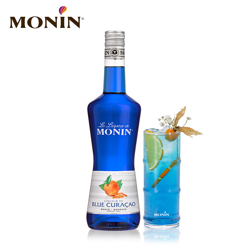 莫林蓝柑风味利口酒 700ml瓶装洋酒力娇酒调制配制莫吉托 酒精量20% 蓝柑风味
