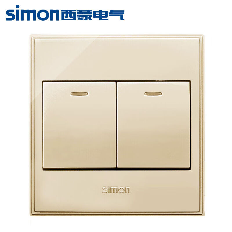 西蒙(simon)开关插座56c系列香槟金色开关面板二三插五孔家用86型暗装