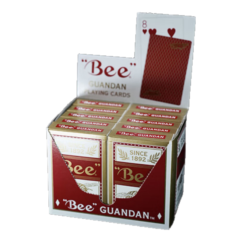Bee扑克牌掼蛋专用扑克牌赛事娱乐竞技纸牌 红色10副