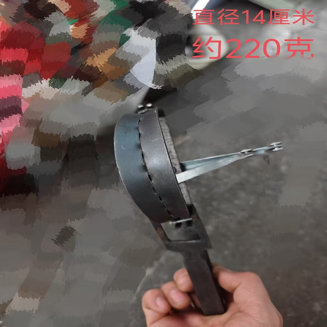 广西老鼠夹家用旧式铁老鼠夹子老式全自动捕鼠神器圆形灭鼠铁质 加大号 5个装 加加大长尾14cm（送绳子+底板）