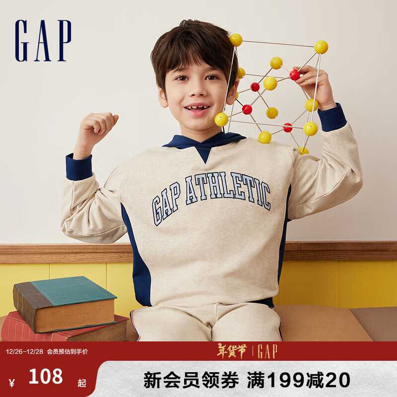 Gap��ͯ2024�����¿�logo����ײɫƴ����ñ������ͷ����890370 ��ɫ 160cm(XL)���޳���
