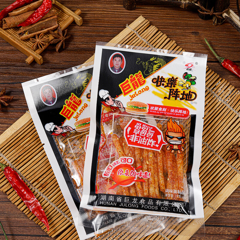 巨龙香辣快乐阵地辣条辣麻辣面筋儿时怀旧食品零食 18g快乐阵地10包