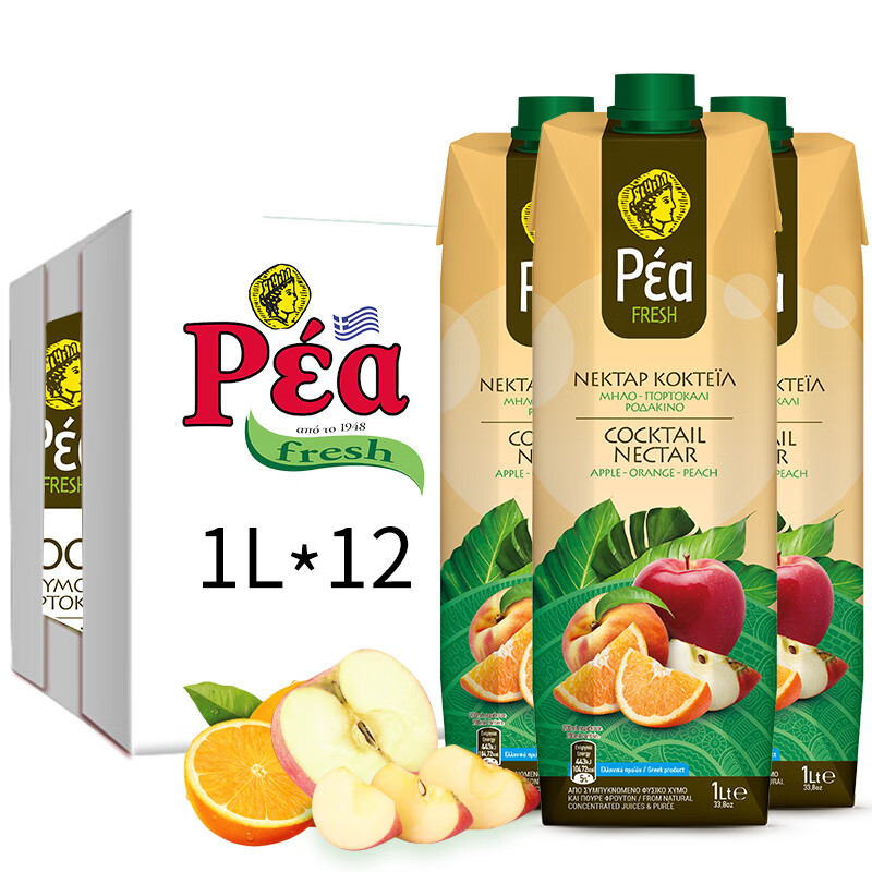 葩莉亚【临期促销】希腊原装进口 复合果汁 果蔬汁饮品果汁饮料1L/盒 复合果汁1L*12盒（到2026/5/19)