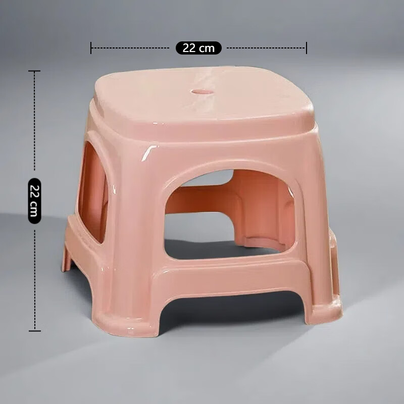 舒轻矮凳子家用家用塑料凳子凳子现代简约胶凳加厚熟料凳子可叠放 小号无盖北欧粉