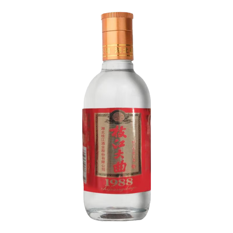 枝江大曲1988小酒 純糧食濃香柔雅白酒 中華老字號(hào) 國(guó)家地理標(biāo)志產(chǎn)品 52%vol 125mL 1瓶