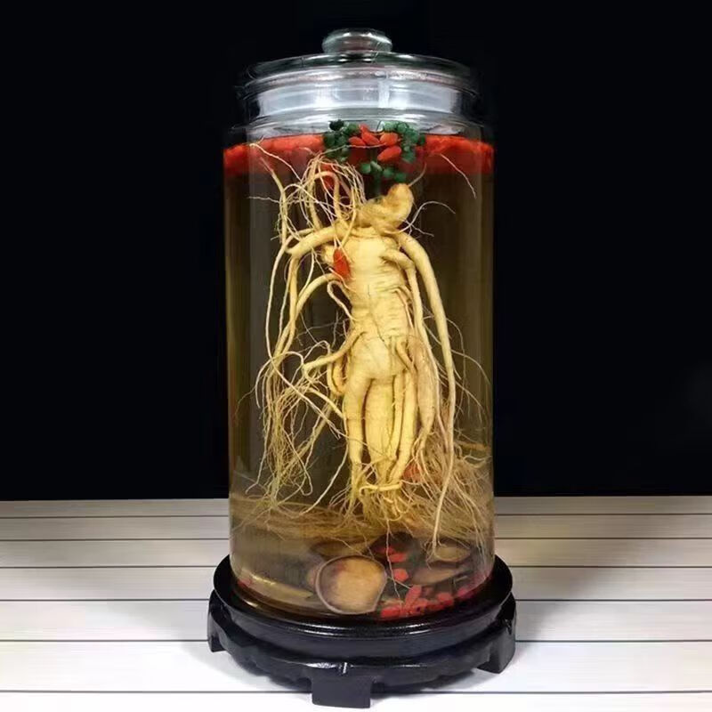 敖东敖东鲜人参保鲜八年人参正宗长白山人参泡酒煲汤滋补材料东北保鲜 2大支9年老参 泡酒煲汤