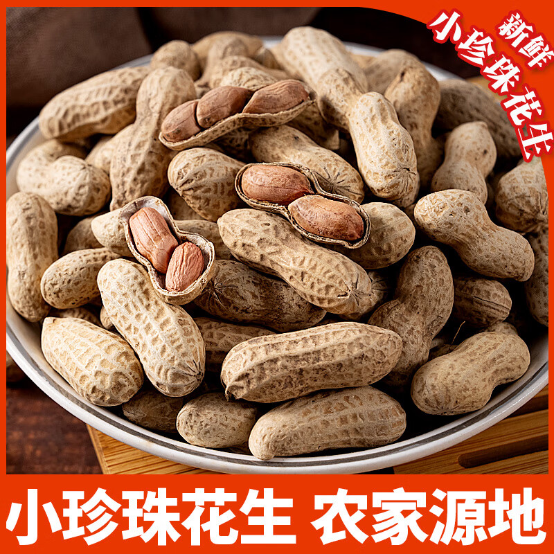 小珍珠花生小粒带壳干花生新鲜花生 源头生态生花生原味带壳花生 小珍珠花生 1000g装