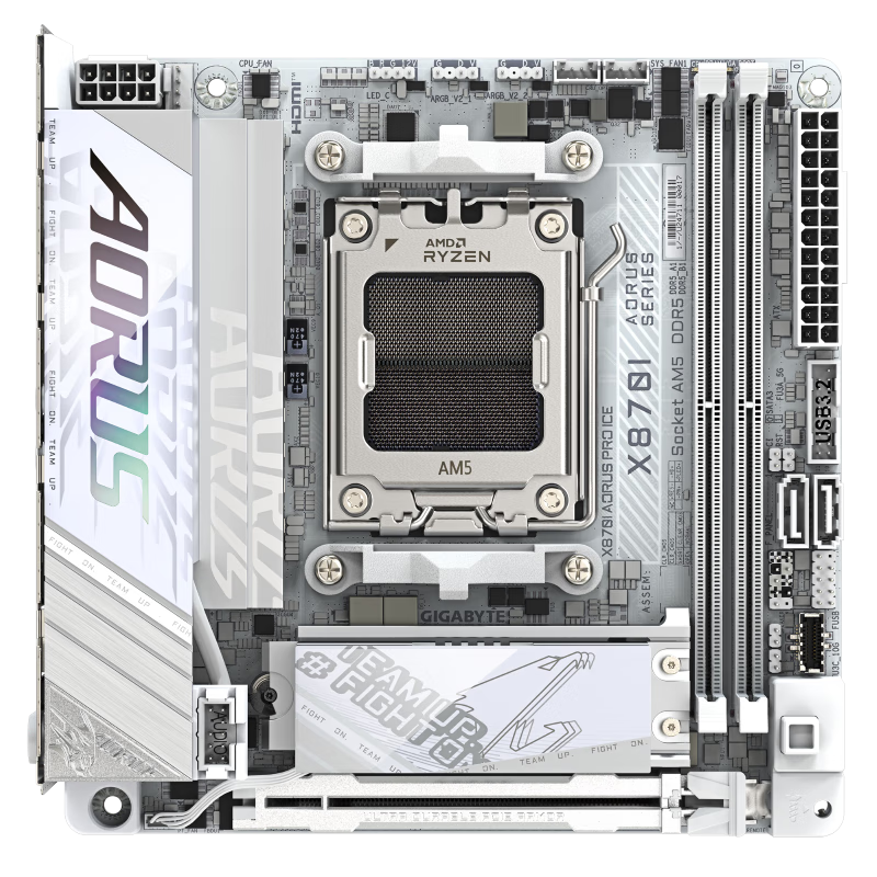 技嘉【免24期息】AMD X870E/X870I AORUS 大板/ITX主板 旗舰款 支持R7 9800X3D/7800X3D/9700X CPU X870I AORUS PRO ICE【迷你冰雕】