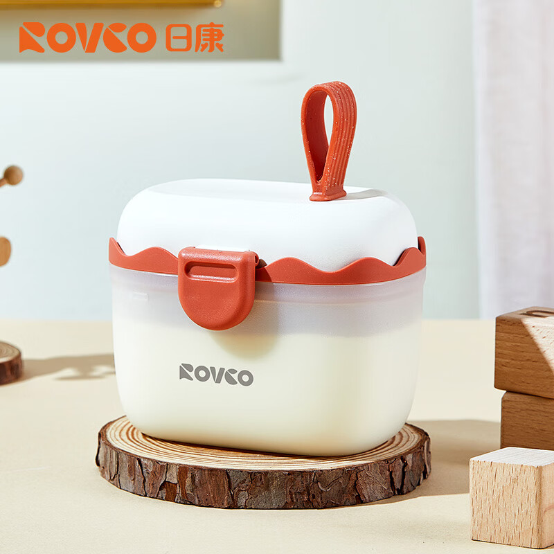 日康（rikang）奶粉盒 便携奶粉罐 米粉盒零食盒 多功能辅食盒 N6022 米色