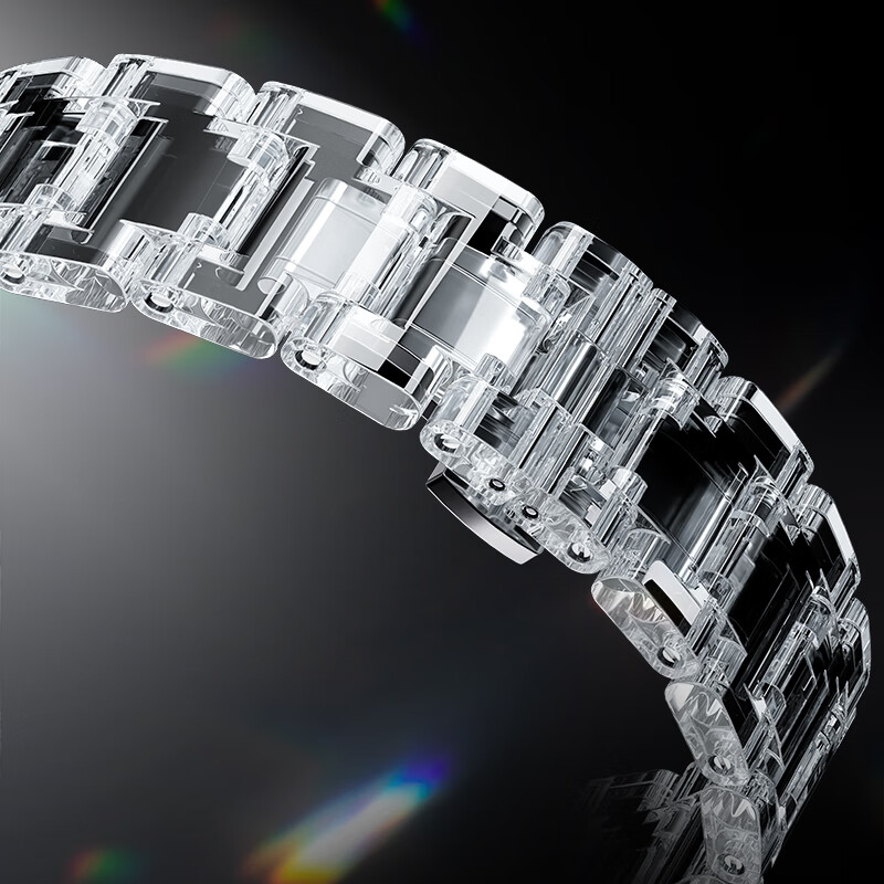 布加迪（BONEST GATTI）德国水晶陀飞轮机械防水夜光运动男士镂空腕表情人节送男友礼物 BG7002-G1银壳白面玻璃带