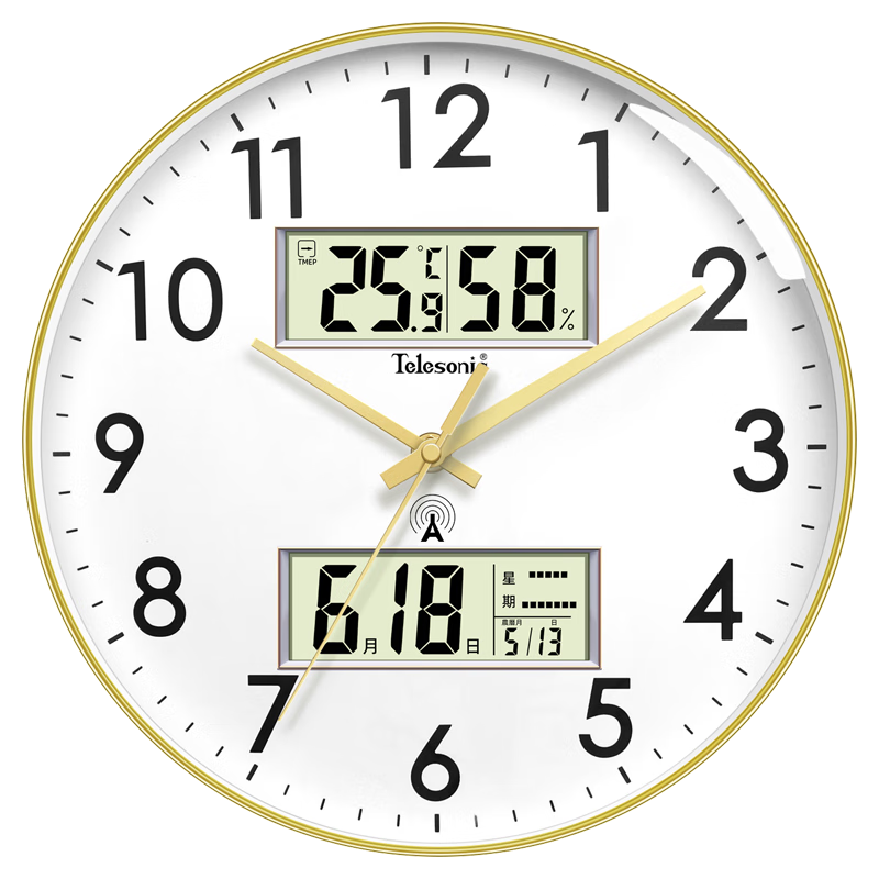 ���ڲ����������ǣ�Telesonic���Զ���ʱ�粨��2025�¿���ӿ����ӱ���ʪ��������ʱ�ӹ�ǽ30.5cm 168.3Ԫ(������)