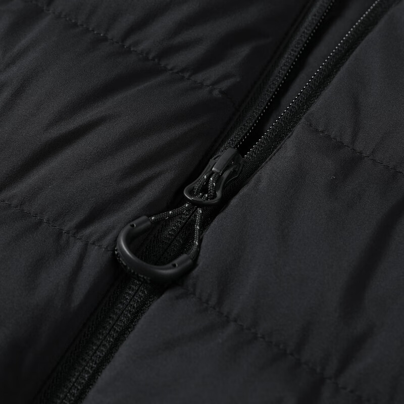 哈特马克斯防钻绒85%白鹅绒轻薄弹力锁温防风保暖羽绒马甲 耀岩黑 L