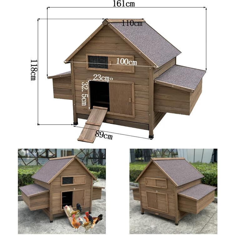 戶外兔子窩鴿舍雞屋雞舍兔籠兔屋養(yǎng)雞專用雞籠子家用室外大號(hào)雞窩 XL碳化色雙蛋箱主屋 超大型