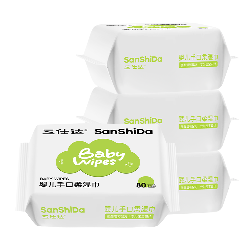 ���˴�Ӥ��ʪ��80Ƭ�ֿ�ר�û���ʪ��ֽ����������ʪ�����ǿ� ���׶��ճ����ʪ��  80Ƭ*4�� 8.9Ԫ