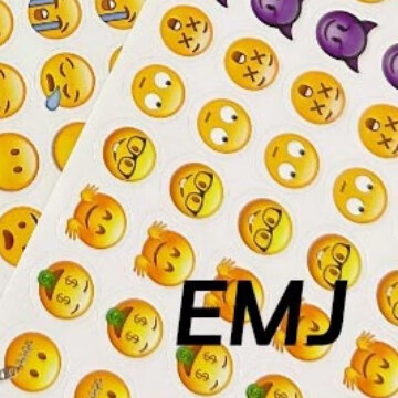 qq表情贴纸emoji贴纸表情包贴图贴画手帐英文字母标签玩具儿童教师