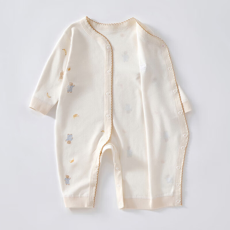 贝肽斯宝宝连体衣春季男女爬服新生婴幼儿衣服纯棉哈衣 小小熊 80 cm