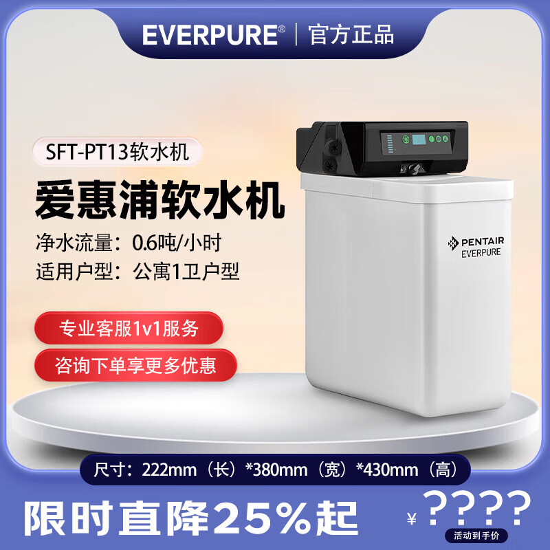 滨特尔净水器软水机家用全屋净水爱惠浦大流量净水器套装 SFT-PT13软水机0.6吨/小时 不包