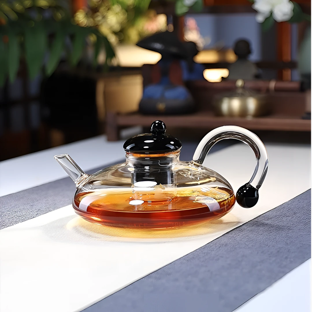 全度耐热玻璃财鼠泡茶壶煮茶煮水壶2024新款电陶炉煮茶器围炉煮茶功夫 财鼠泡茶壶透明+鼓韵陶炉