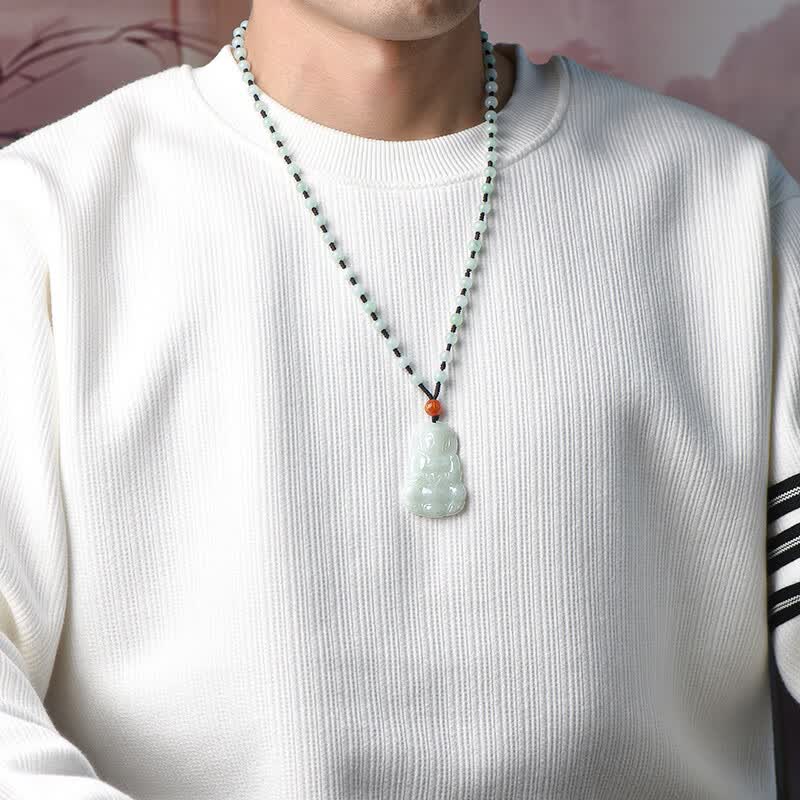 可玉可求保价618 翡翠玉观音菩萨吊坠 男款玉石带证书寓意平安纳福 款一 A651z