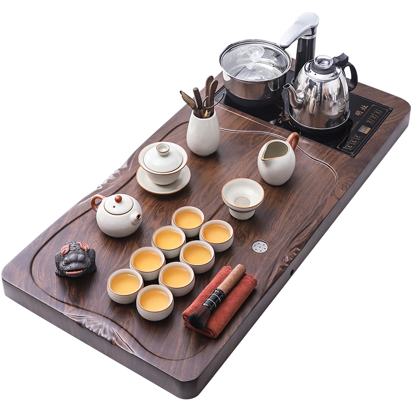 豪峰2025新款整套汝窯茶具套裝家用實(shí)木茶盤(pán)一體燒水壺茶杯送伴手禮物