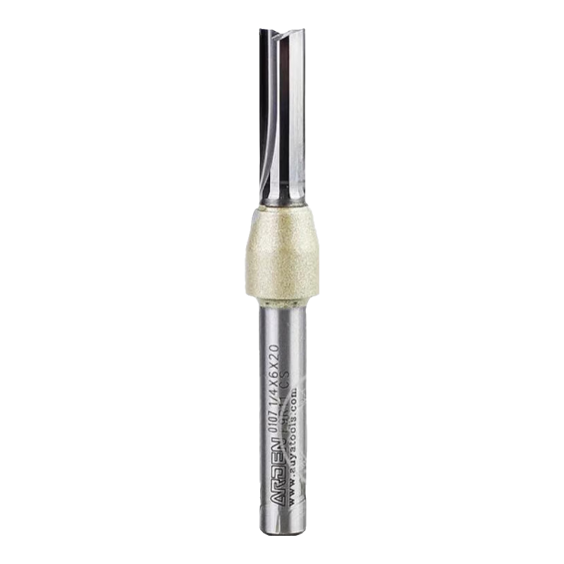 雅登木工铣刀 公制1/4TCT双刃钨钢直刀  开料开槽修边雕刻机数控刀头 1/4*6*20mm