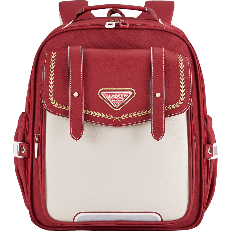 卡拉羊小学生书包1-3-6年级6维减负防下坠云朵书包护脊儿童背包 精美礼盒包装|A款波尔多红 【小号】小学低年级，身高135cm以下