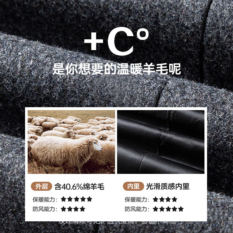 SHANSHAN杉杉羊毛西服外套男秋冬季加厚保暖易打理男士外套商务通勤西装 黑色 L /175【建议115-135斤】