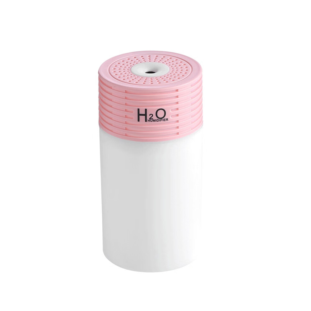 乐昂创意新款光影杯加湿器卧室桌面USB小型家用大雾量车载加湿器 粉色