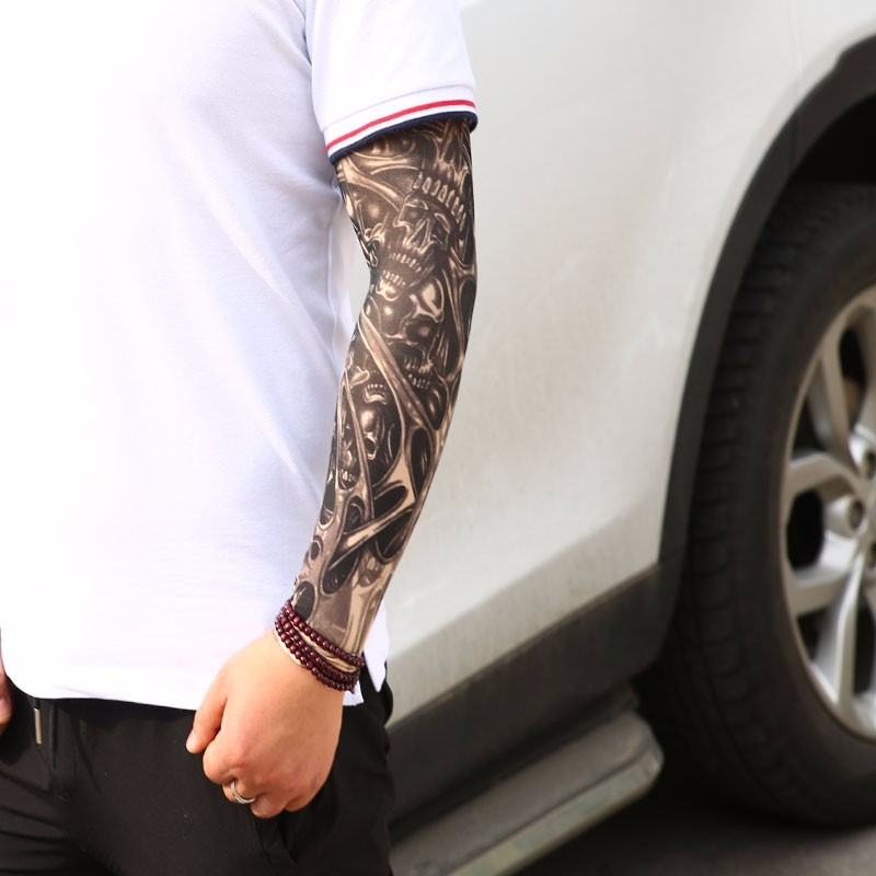 念凝防曬袖套男冰手袖花臂紋身套袖防曬手套夏戶外騎行護(hù)臂女開車冰爽 155號(hào)【一雙】