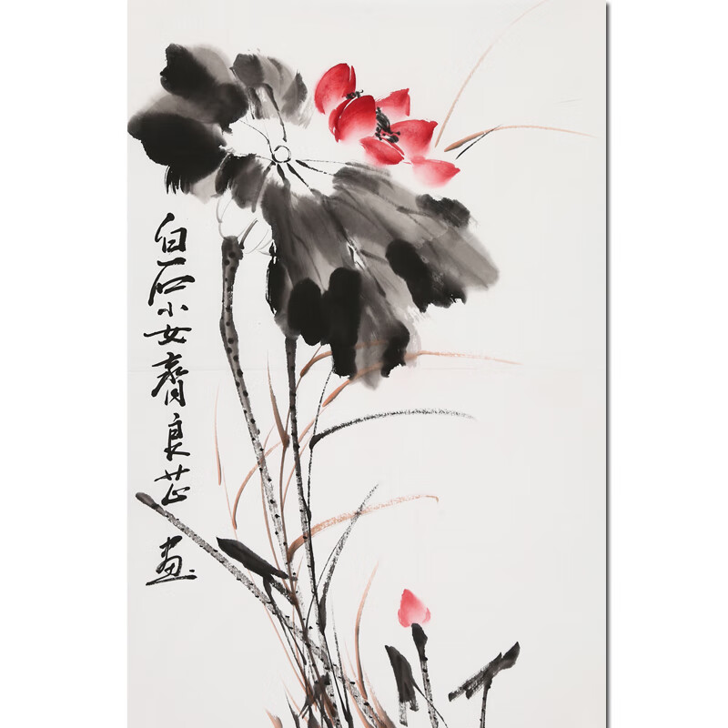 齐良芷《荷花》纯手绘真迹名人书法字画国画水墨画客厅装饰画书画