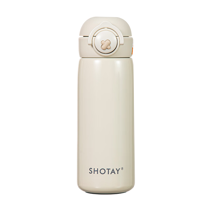 尚泰 SHOTAY保温杯316L不锈钢弹盖430ml便携男女水杯子ST-8186霜贝白