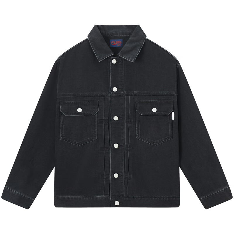 gxgjeans男装春季翻领牛仔夹克外套 1978系列 黑色 L (175)